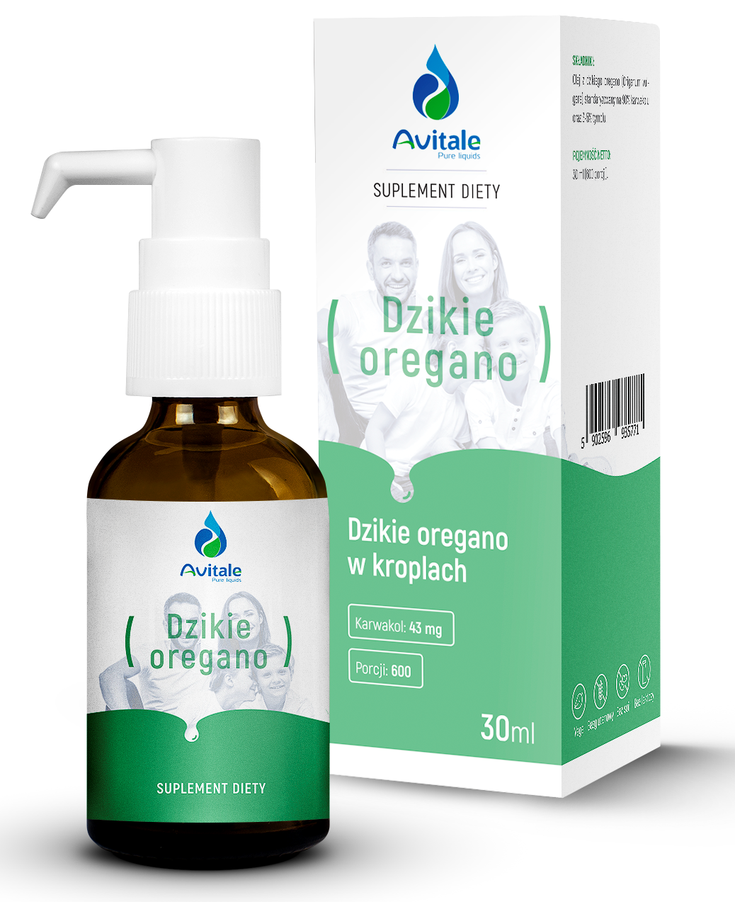 Olej z oregano standaryzowany na 90% karwakolu 30 ml – Aliness